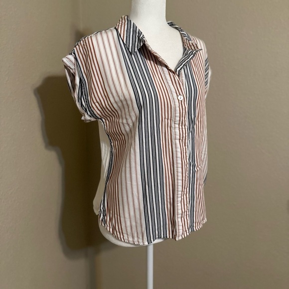 A New Day Striped Button Down Red White and Blue Size Small - Picture 2 of 6